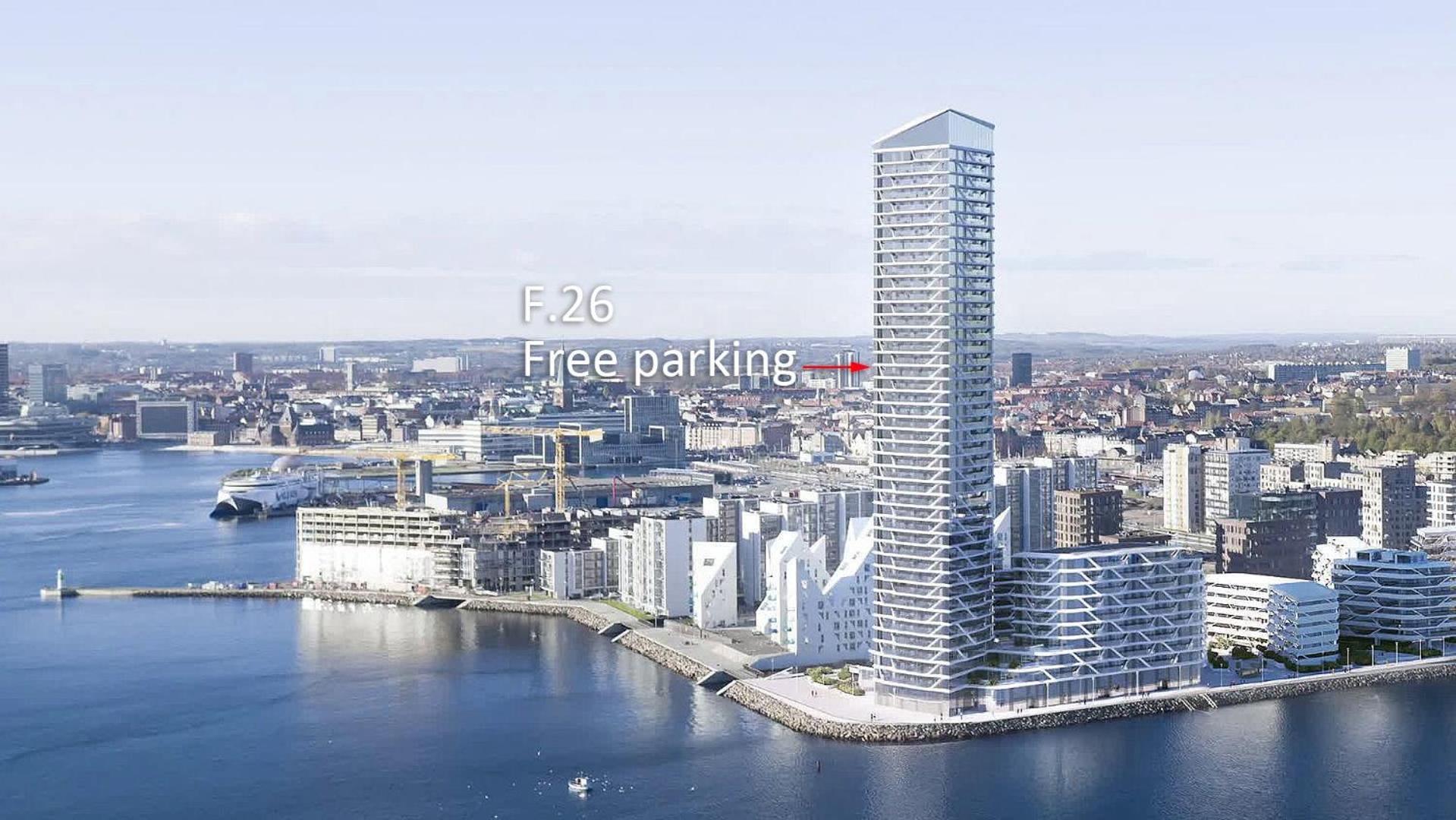 26-Etage Lejlighed Med Utrolig Havudsigt Århus Kültér fotó